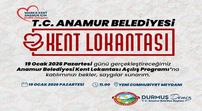 Anamur Belediyesi Kent Lokantası Açılıyor, 3 Yemek 100 TL