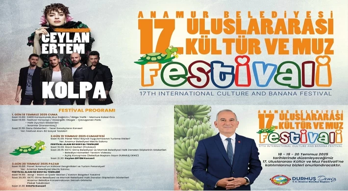 Anamur Uluslararası Kültür ve Muz Festivali Başlıyor.