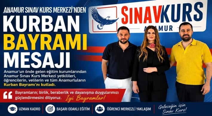 Anamur Sınav Kurs Merkezi’nden Kurban Bayramı Mesajı