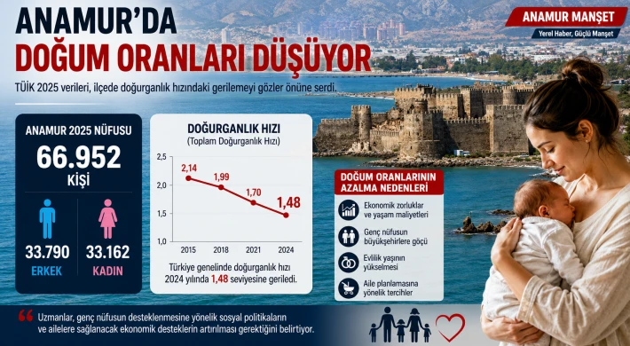 Anamur’da Doğum Oranları Düşüyor: 2025 Verileri Dikkat Çekti