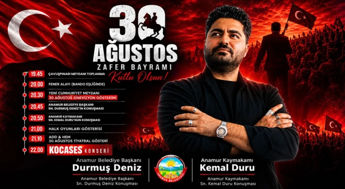Anamur Belediyesi’nden 30 Ağustos Zafer Bayramı’nda Fener Alayı ve Kocases Konseri