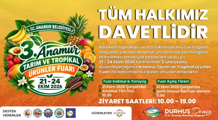 Anamur Tarım ve Tropikal Ürünler Fuarı 21 Ekim’de Başlıyor