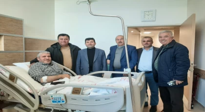 Muhtarlardan Karaman’da Tedavi Gören Çukurabanoz Muhtarı Bekir Gücük’e Ziyaret