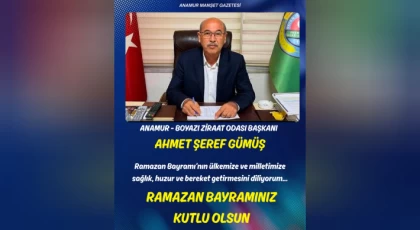 Anamur - Bozyazı Ziraat Odası Başkanı Şeref Gümüş’ten Ramazan Bayramı Mesajı