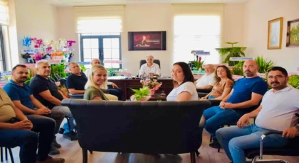 Türk Eğitim-Sen ve Kamu-Sen'den Anamur İlçe Millî Eğitim Müdürü Hasan Doğan'a Hayırlı Olsun Ziyareti