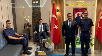 Bozyazı Sahil Güvenlik Komutanı Ali Arif Gökalp’ten Başsavcı Tanju Çatlı’ya Ziyaret